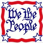 We the People Wall Plaque, Hand Painted Patriotic Tiles by Besheer Art Tile
