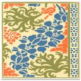 Monks Hood Tile. Besheer Art Tile has created a series of tiles for the Museum of Fine Arts Boston that is inspired by images from a book in their collection: Plants and their Application to Ornament, published in London in 1897 by Eugene Samuel Grasset, has unique floral designs, each one based on a specific flower. These tiles are hand made in New Hampshire. The ceramic tile, which is heat resistant, can be used as a trivet or hotplate, as well as hung for wall decor. 6" x 6", Cork backed. Wipe clean.