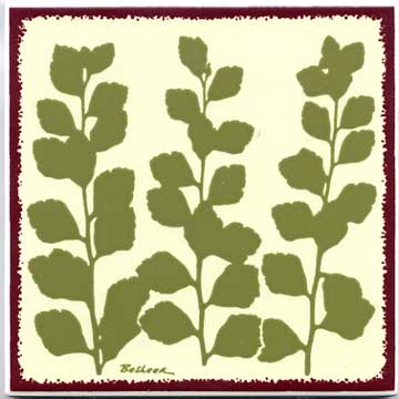 Bridal veil botanical tile , trivet, or wall plaque. Can be used in a kitchen backsplash or bathroom tile.