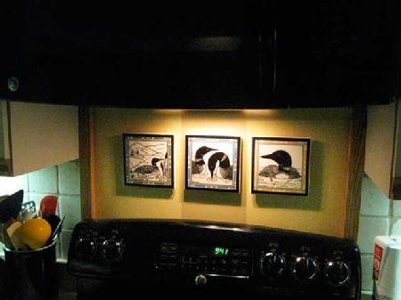 Loon Tiles Used as Wall Plaques Hand Painted by Besheer Art Tile